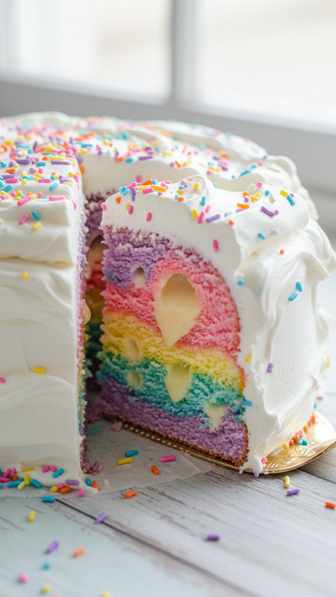 Magical Unicorn Poke Cake Preparation