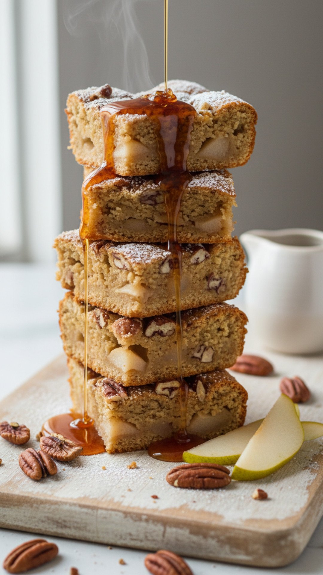 Maple Pecan and Pear Blondies Preparation