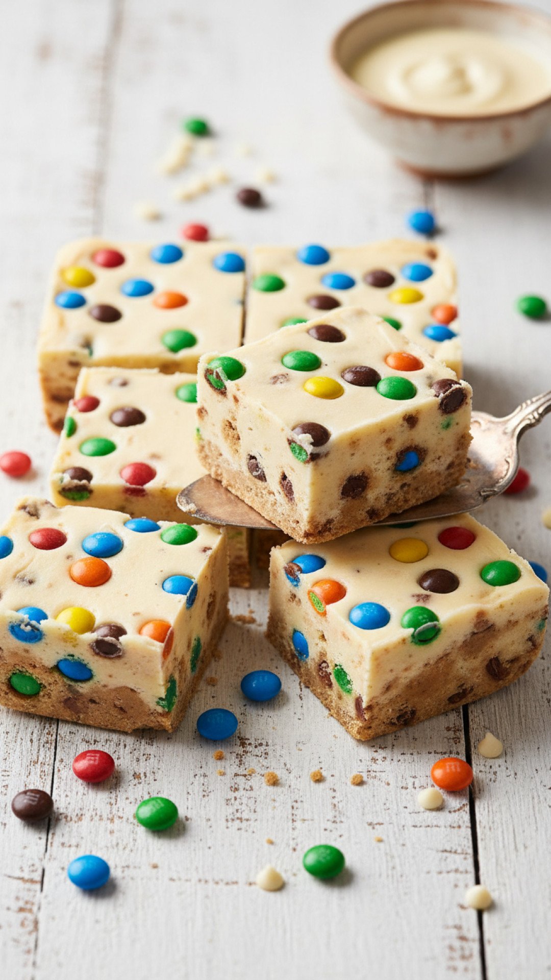M&M Cookie Dough Fudge Preparation