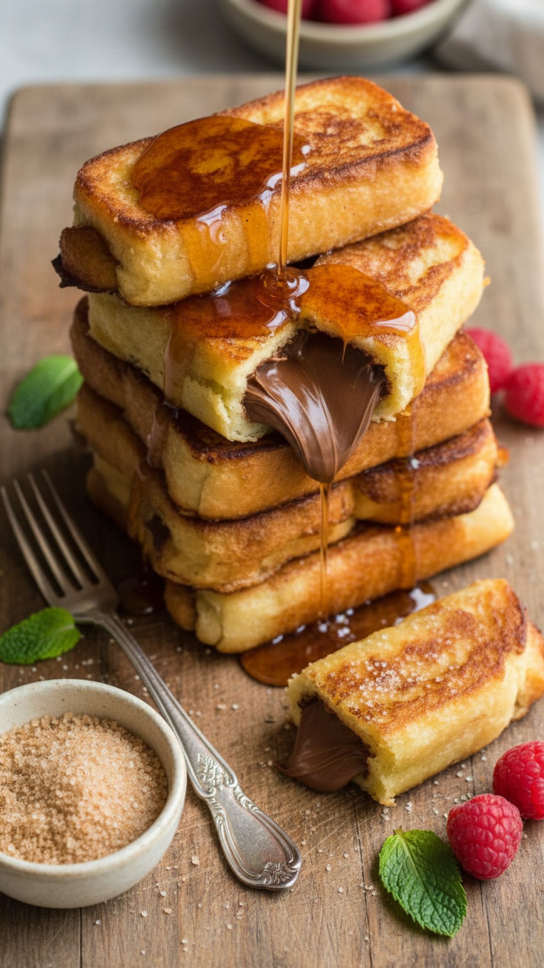Nutella French Toast Roll Ups Preparation