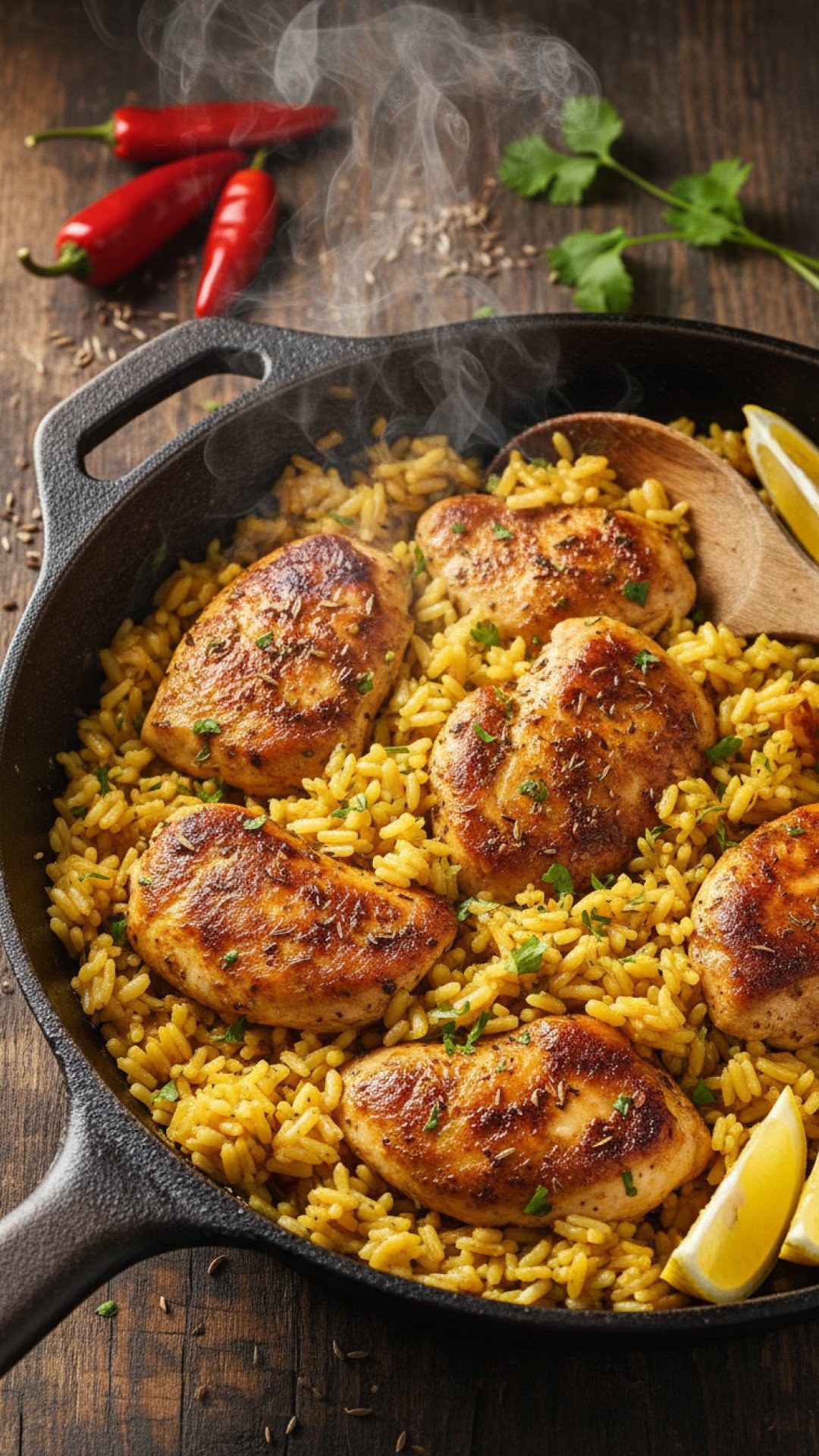 One Pan Spanish Chicken and Rice Preparation
