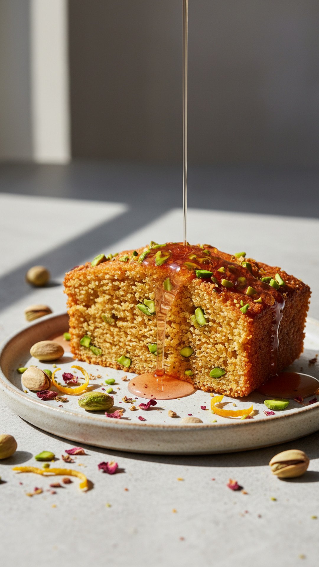 Orange Rose and Pistachio Semolina Cake 2 Preparation