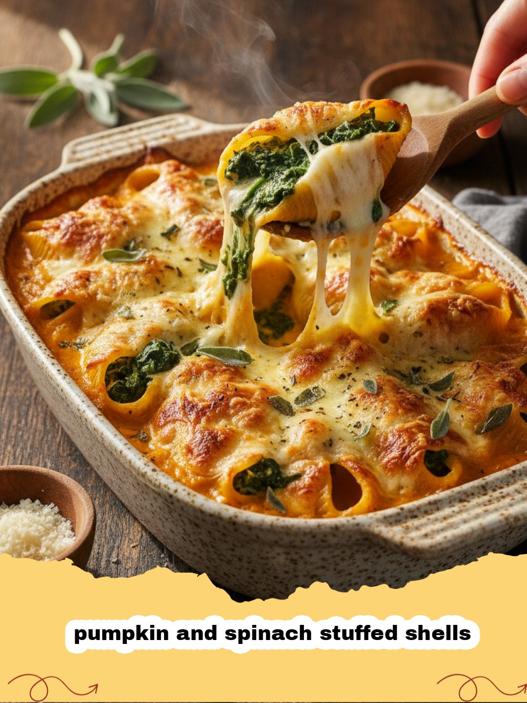 The Best Creamy Pumpkin and Spinach Stuffed Shells