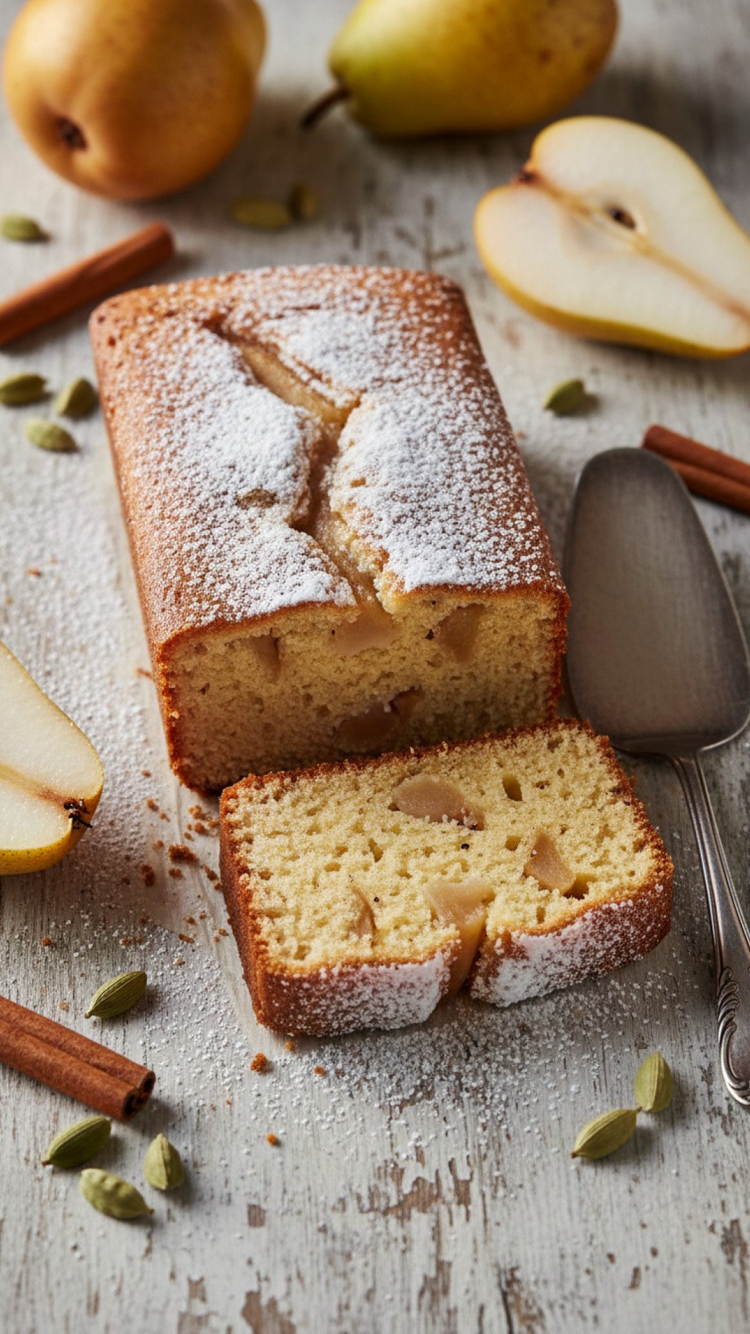 Pear and Cardamom Cake Bars Preparation