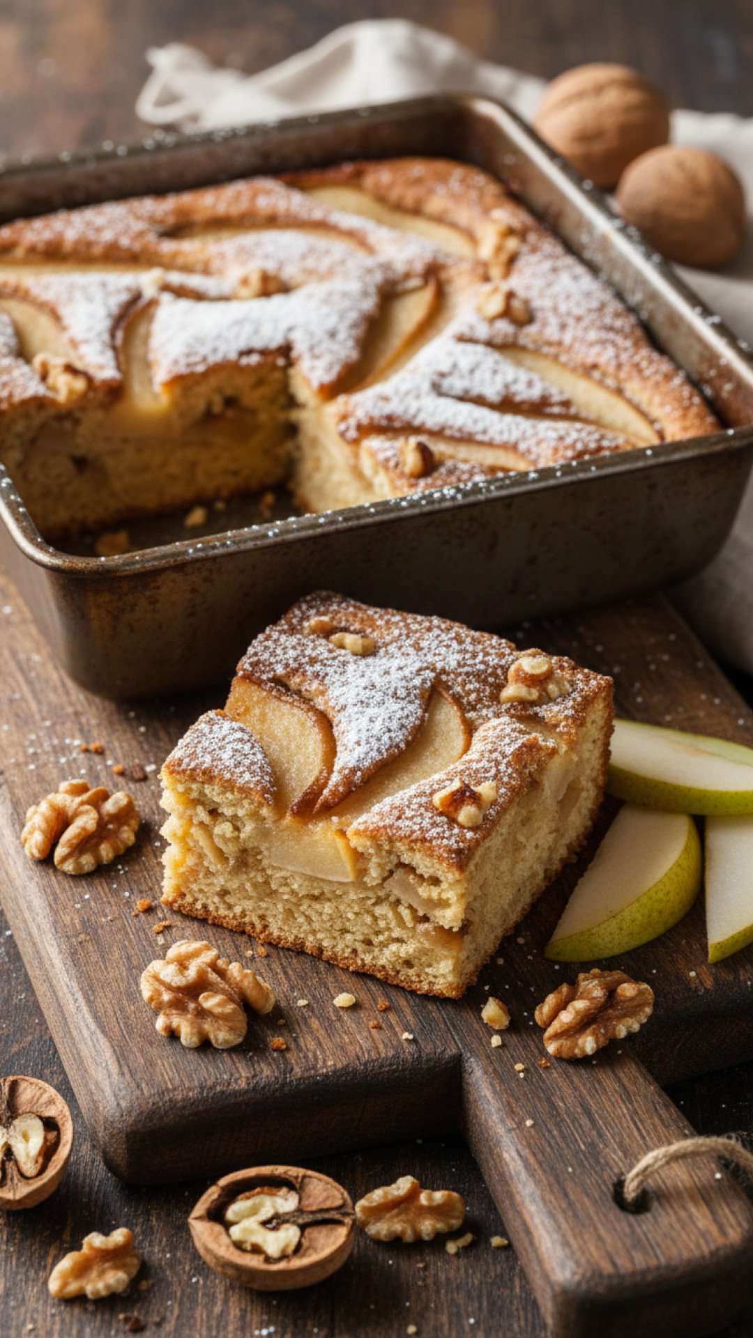 Pear and Walnut Blondies Preparation