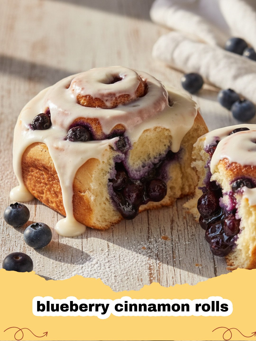 Homemade Blueberry Cinnamon Rolls with Lemon Glaze