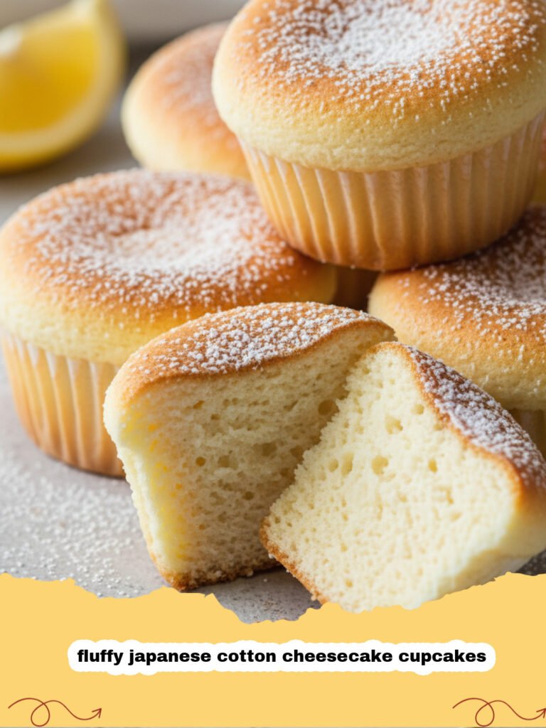 A tray of golden-brown fluffy japanese cotton cheesecake cupcakes sitting on a wire rack.