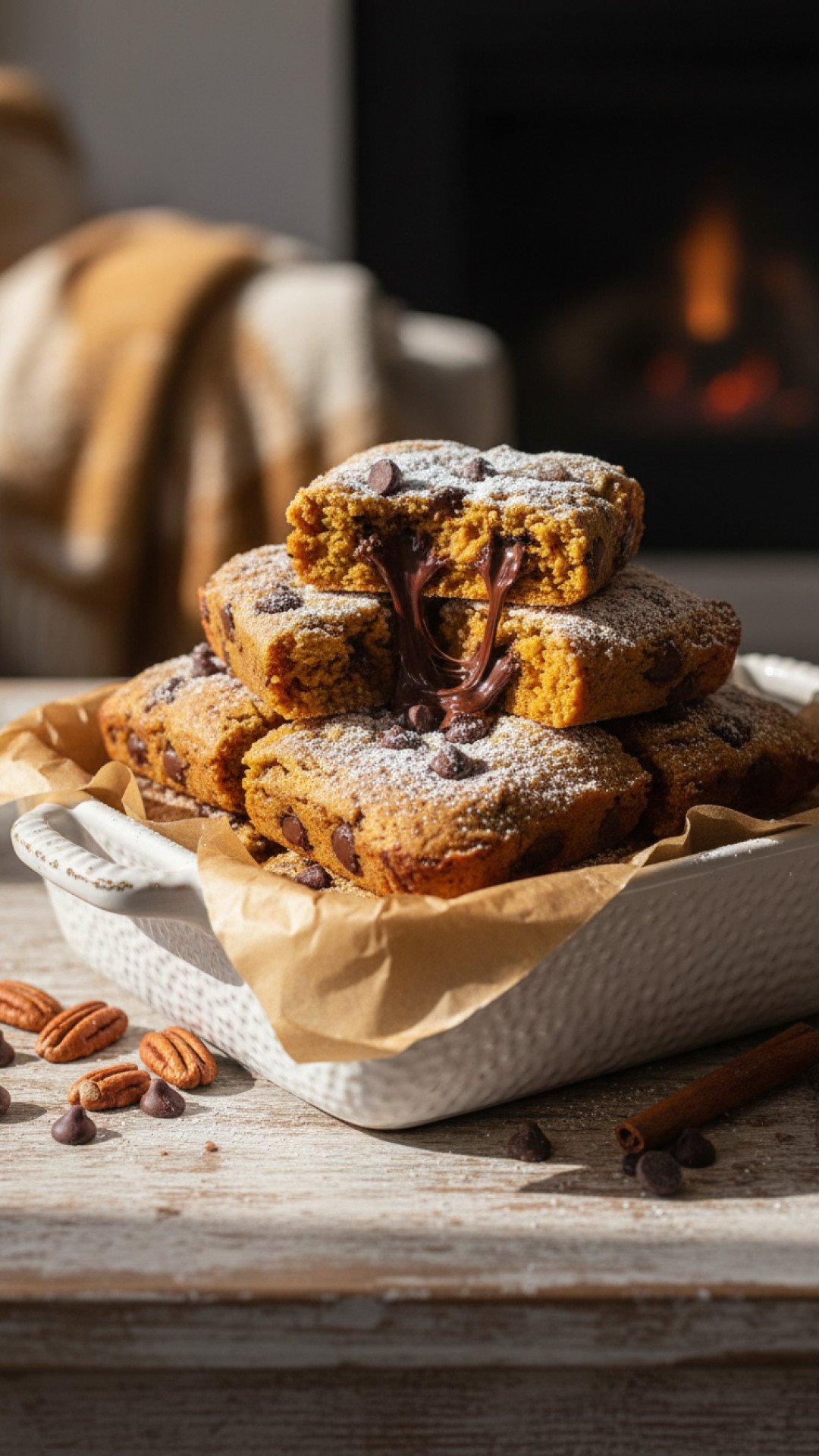 Pumpkin and Chocolate Chip Blondies Preparation