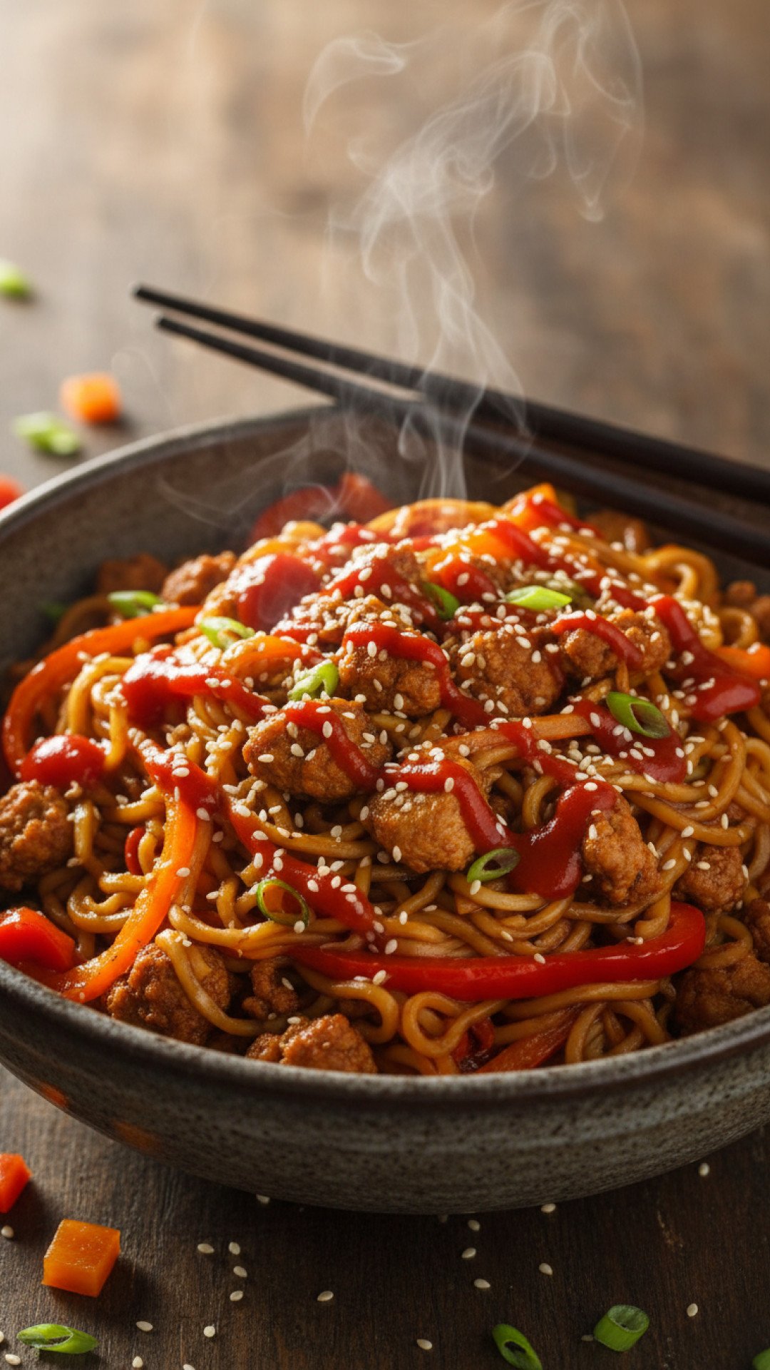 Quick and Easy Chicken Ramen Stir Fry Preparation