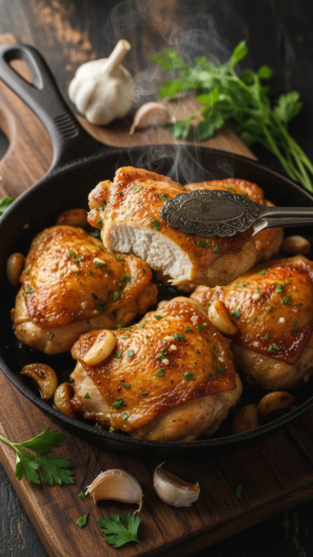 Quick Garlic Butter Chicken Thighs Preparation