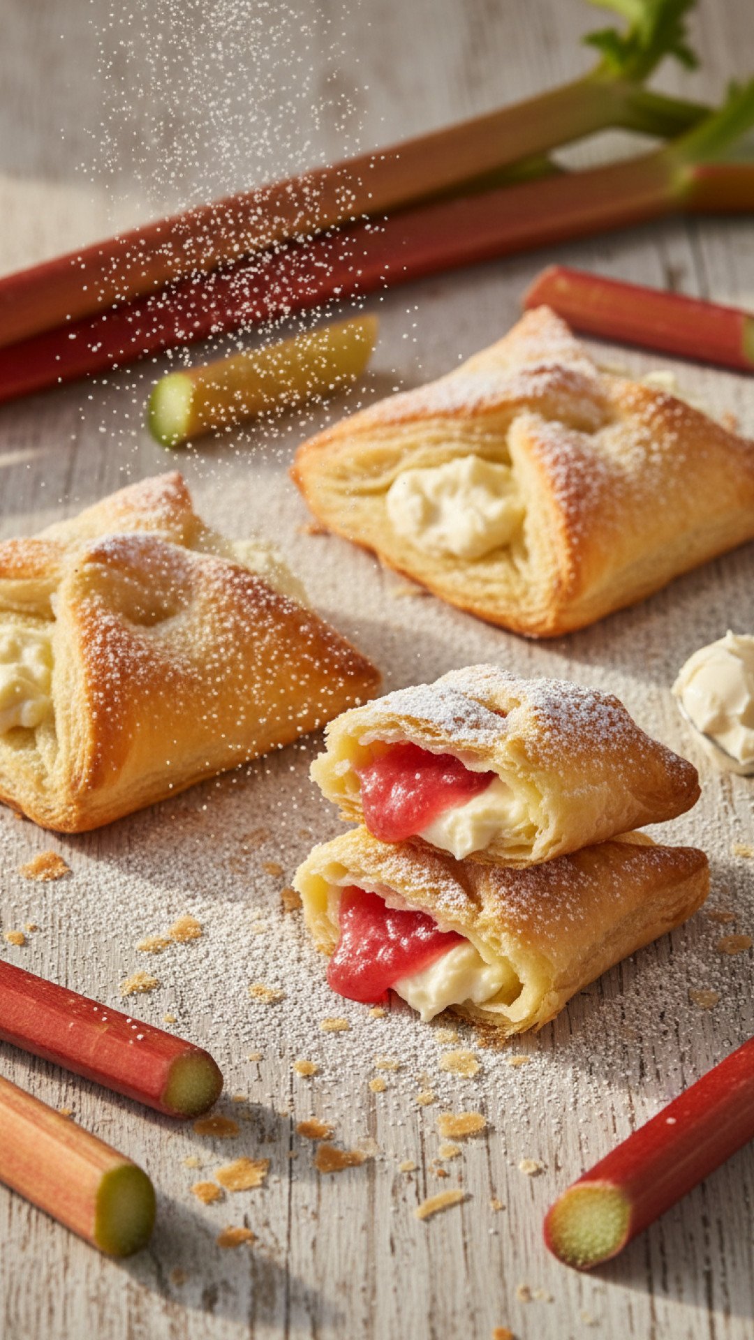 Rhubarb Cream Cheese Puff Pastries Preparation