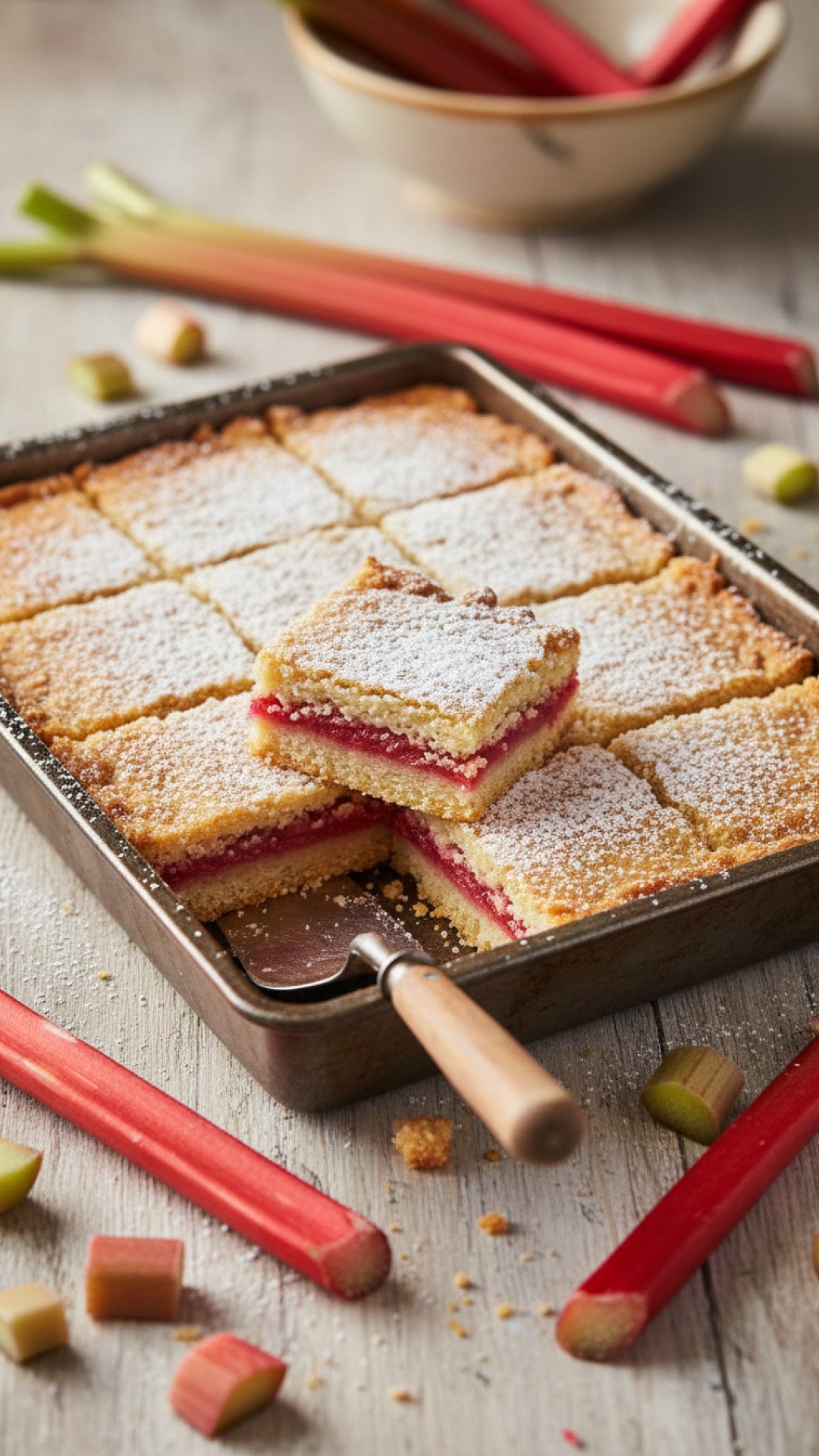 Rhubarb Shortbread Bars Preparation