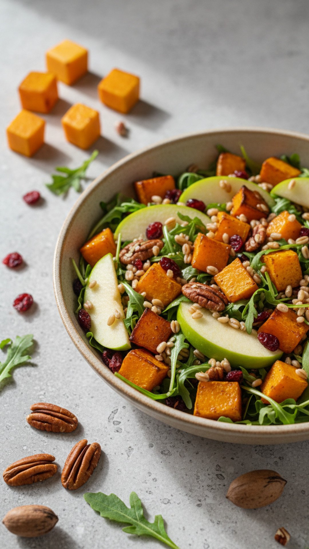 Roasted Butternut Squash and Apple Salad with Maple Vinaigrette Preparation