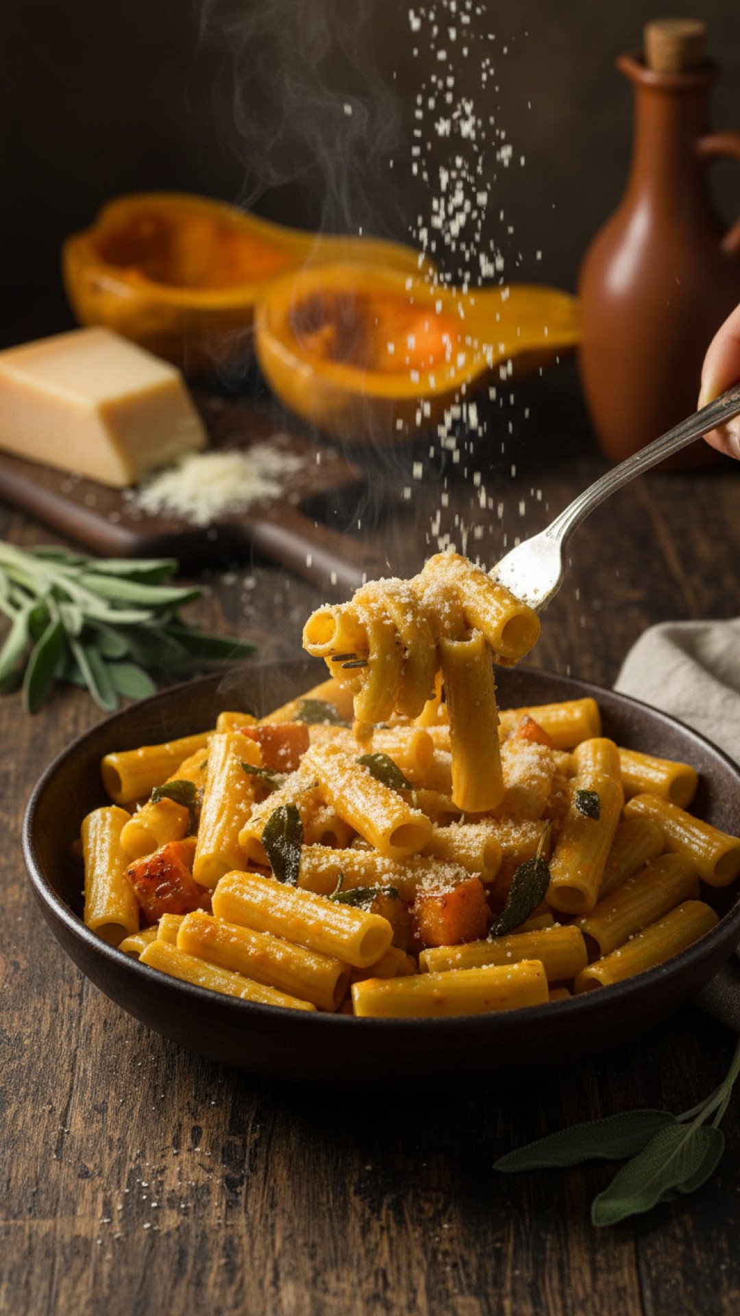 Roasted Butternut Squash and Sage Pasta Preparation