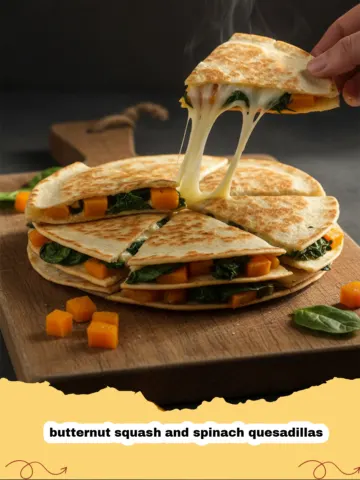 Creamy Butternut Squash and Spinach Quesadillas