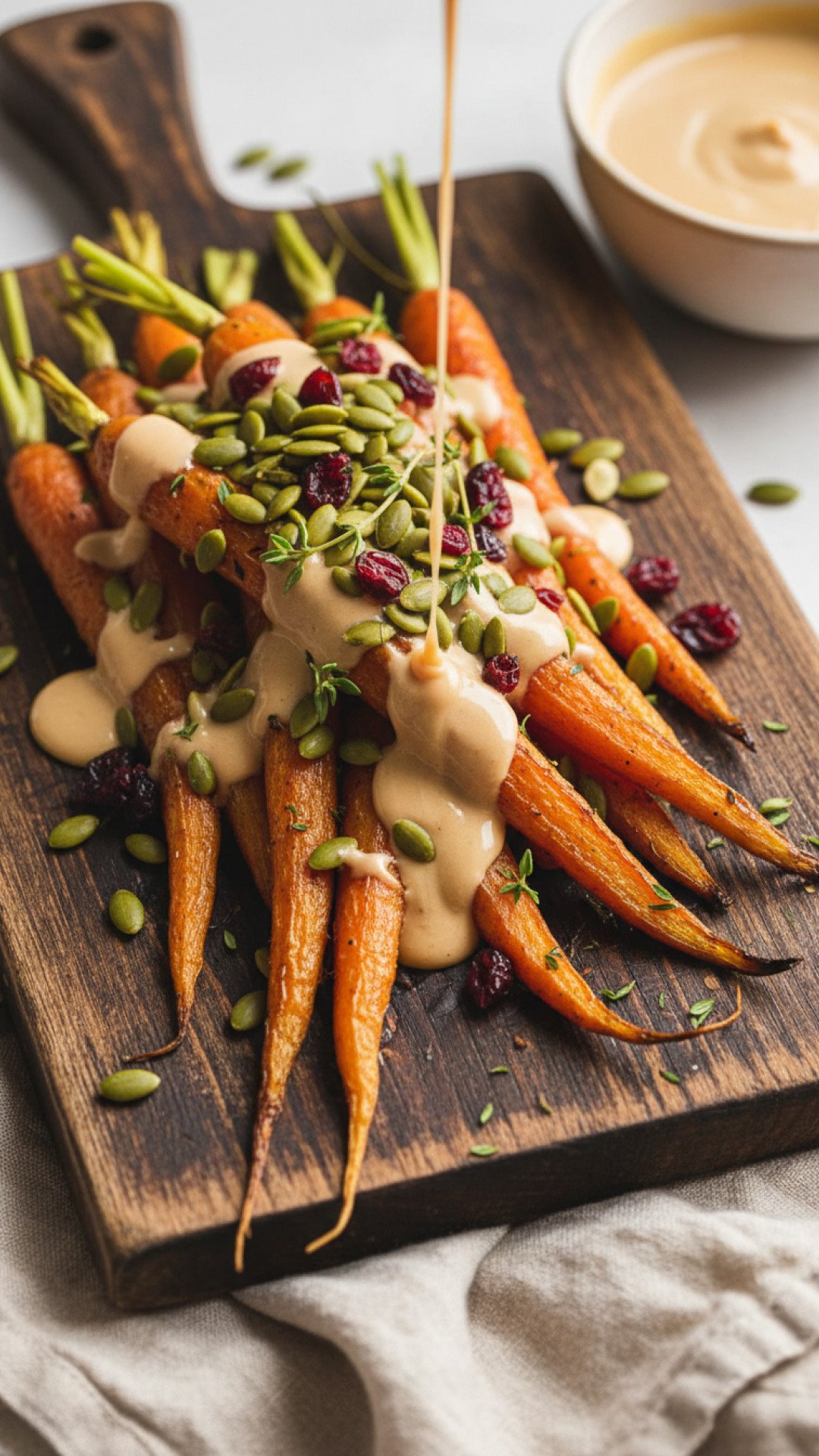Roasted Carrots with Maple Tahini Drizzle Preparation