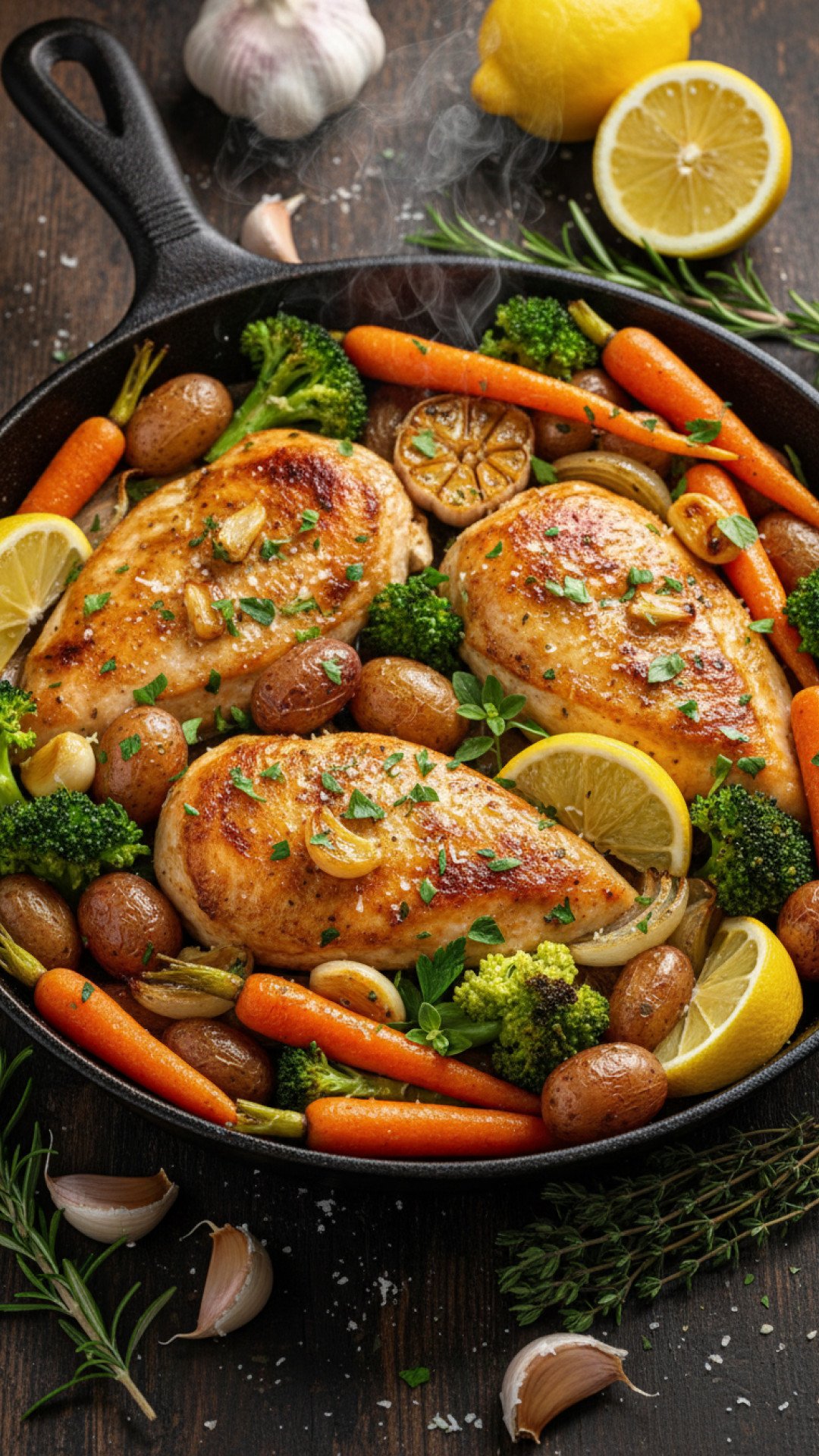 Roasted Garlic Chicken and Vegetables Preparation