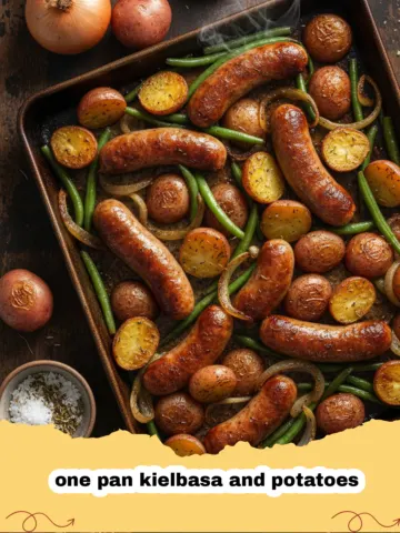 Easy One Pan Kielbasa and Potatoes with Roasted Peppers