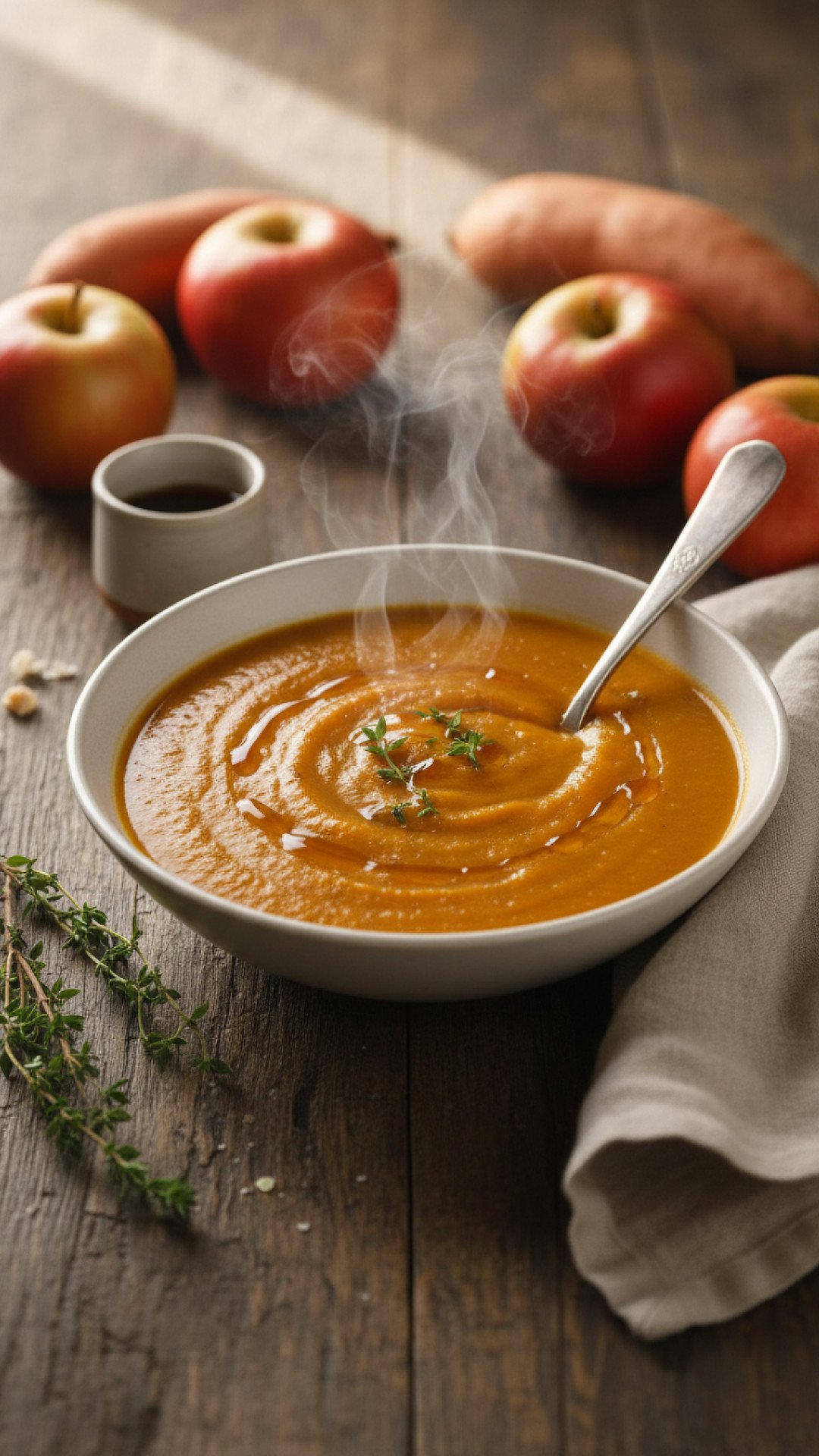 Roasted Sweet Potato and Apple Soup Preparation