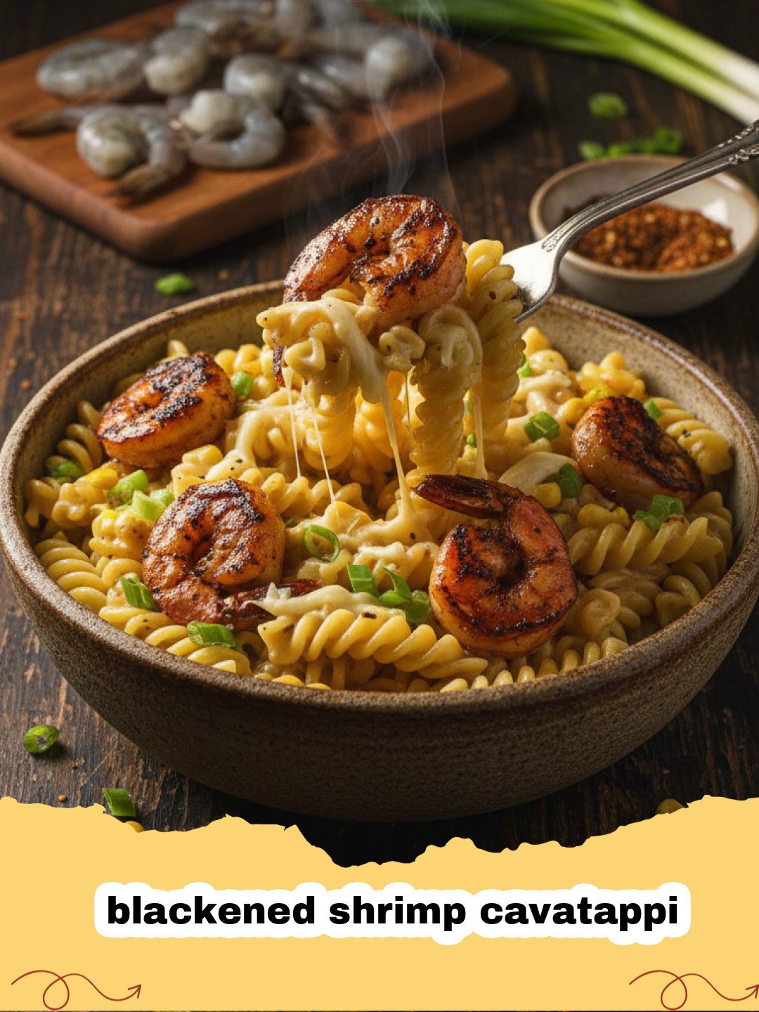 Creamy Blackened Shrimp Cavatappi with Cajun Spices