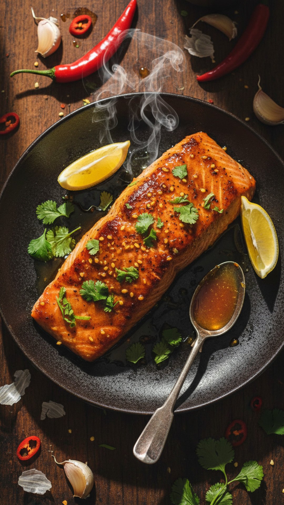 Spicy Honey Garlic Salmon Preparation