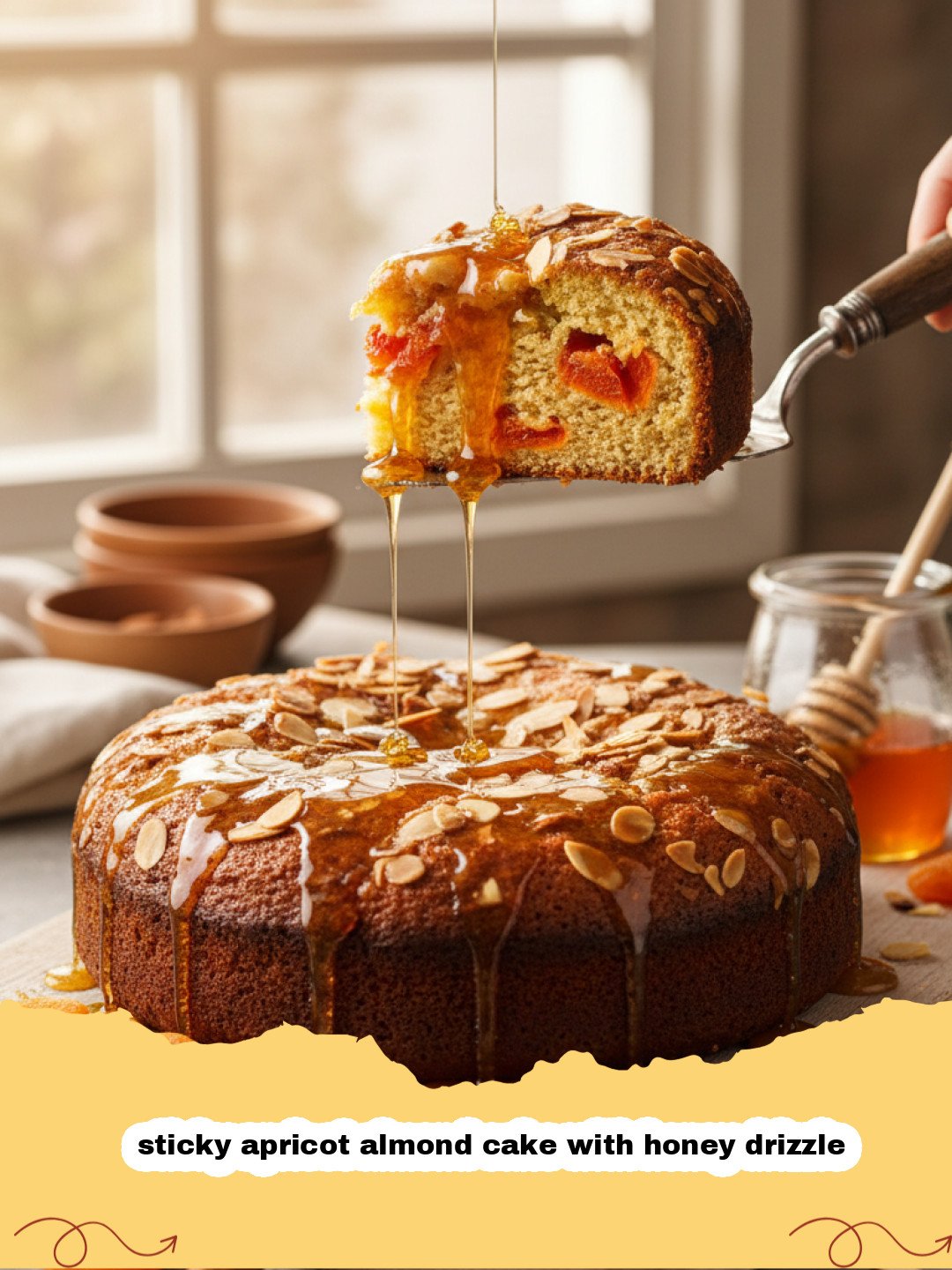 The Ultimate Sticky Apricot Almond Cake with Honey Drizzle