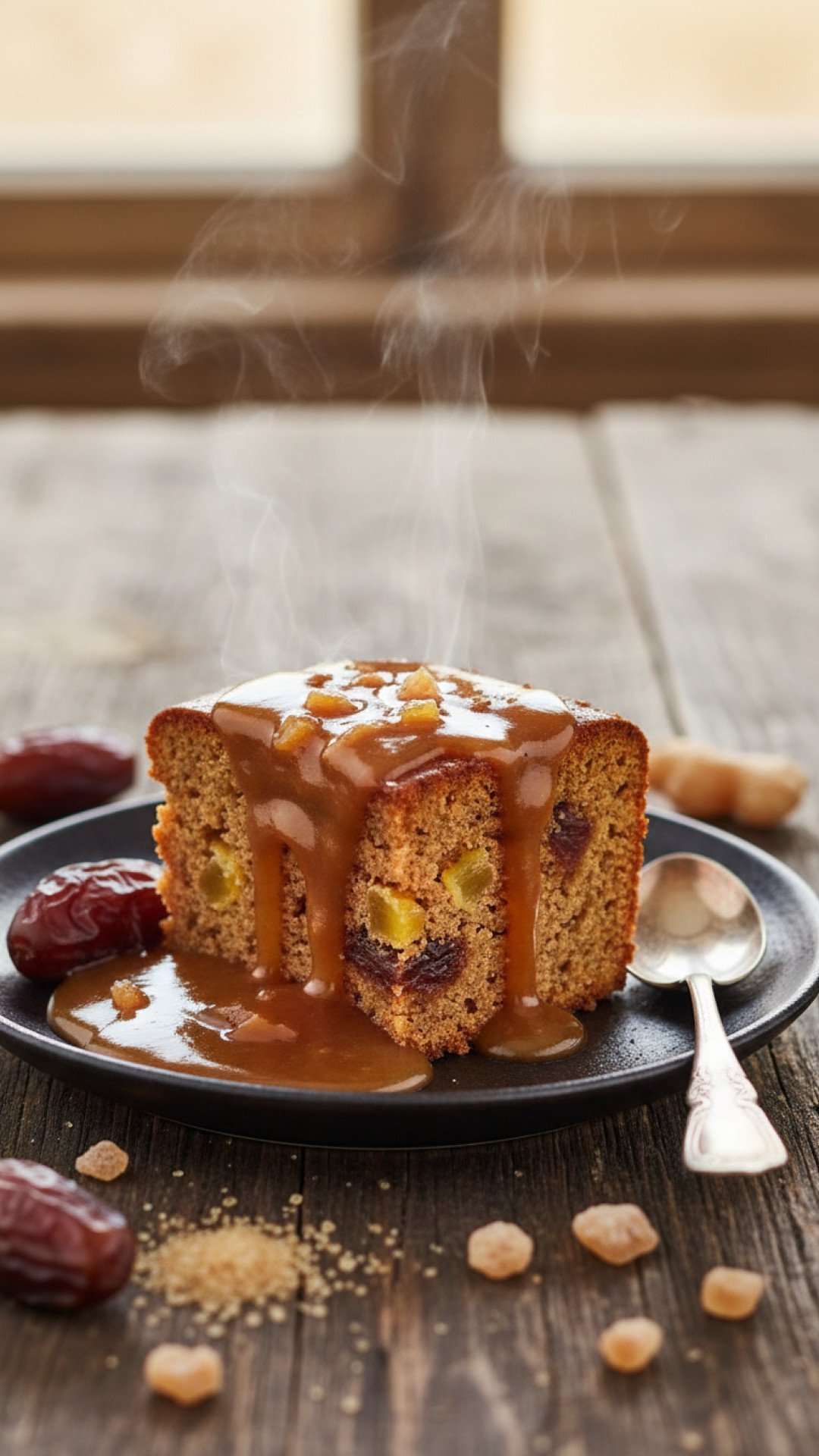 Sticky Ginger and Date Pudding Preparation