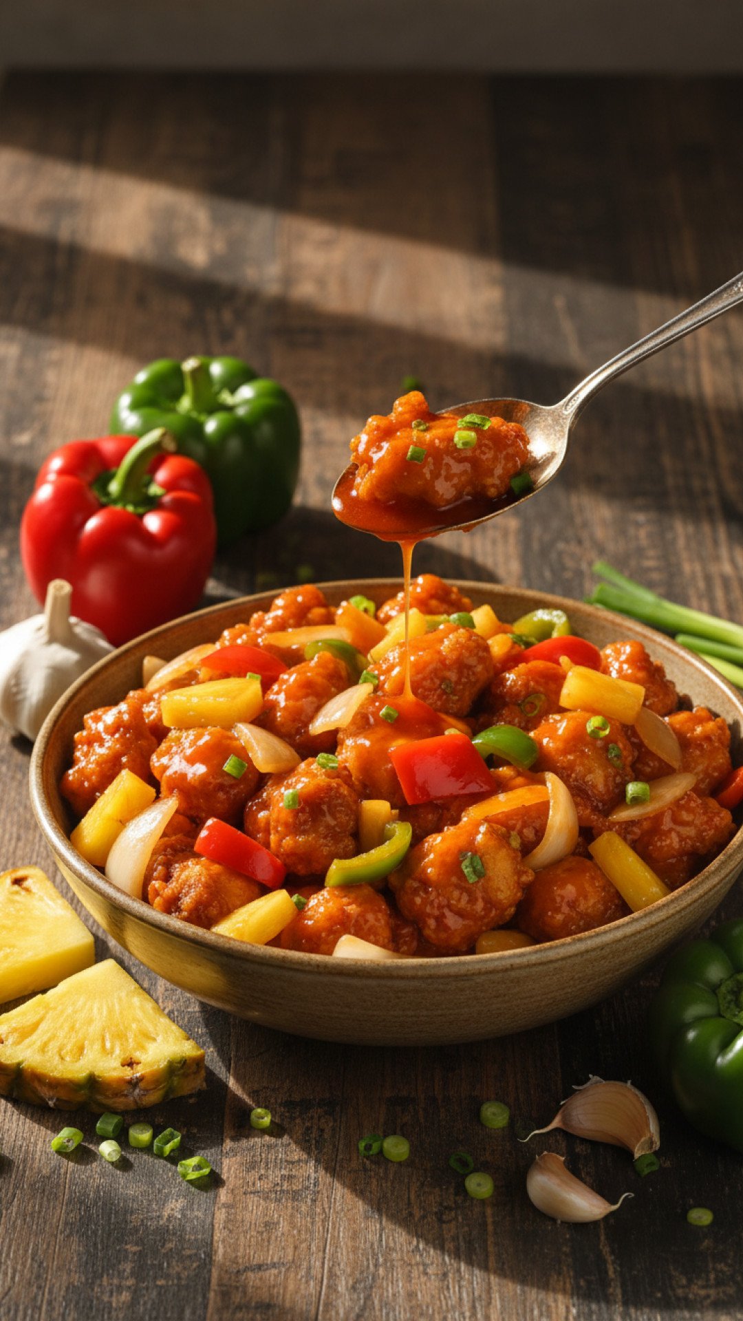 Sweet and Sour Chicken with Pineapple Preparation