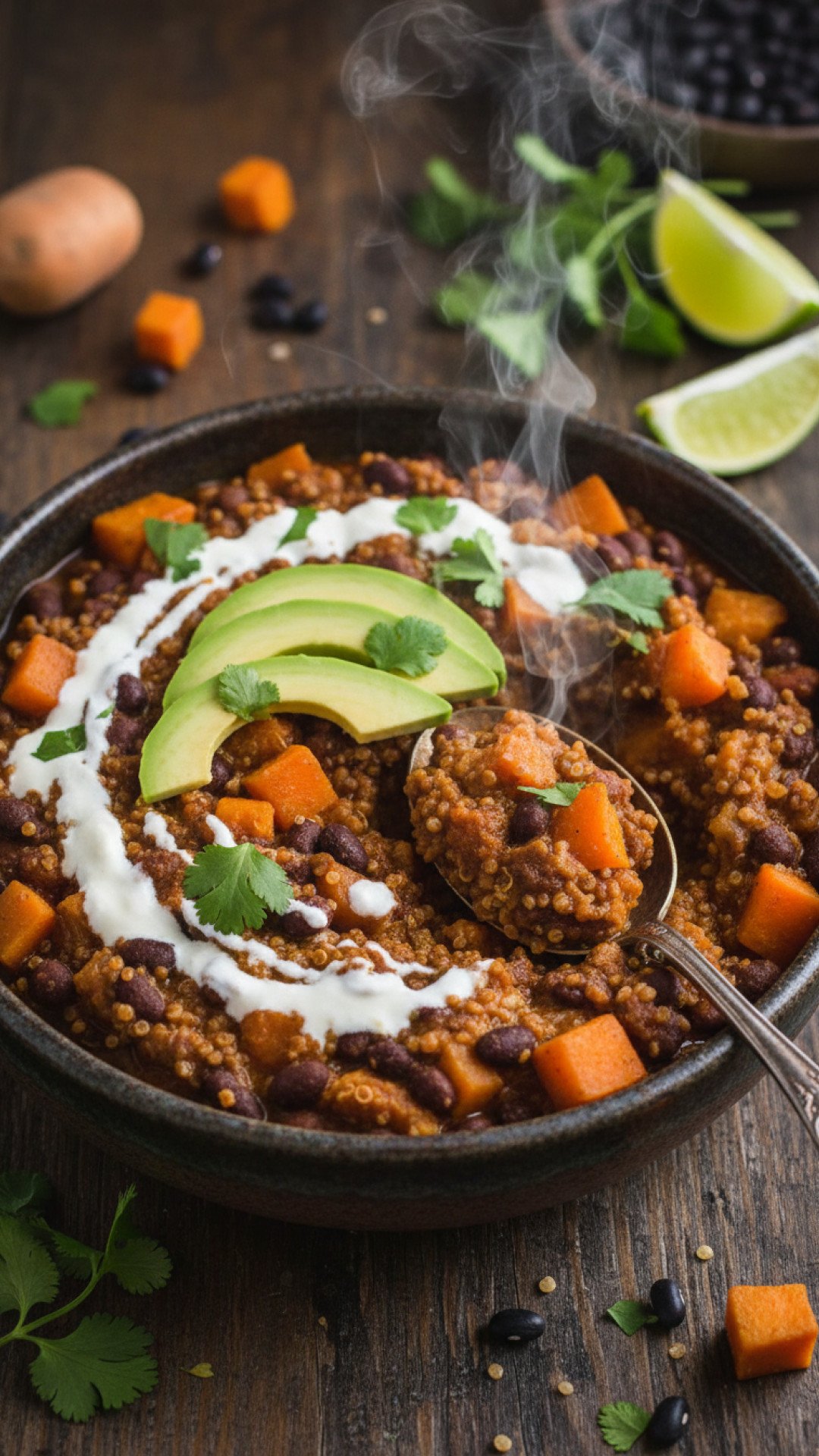 Sweet Potato and Black Bean Chili Preparation