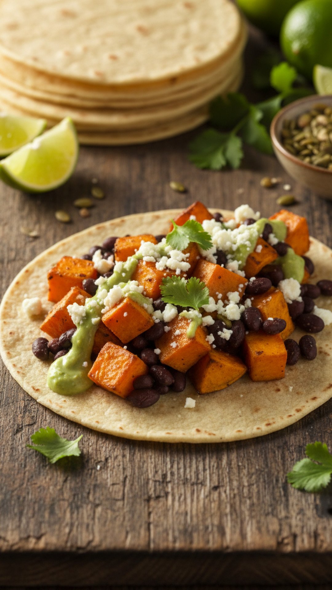 Sweet Potato and Black Bean Tacos Preparation