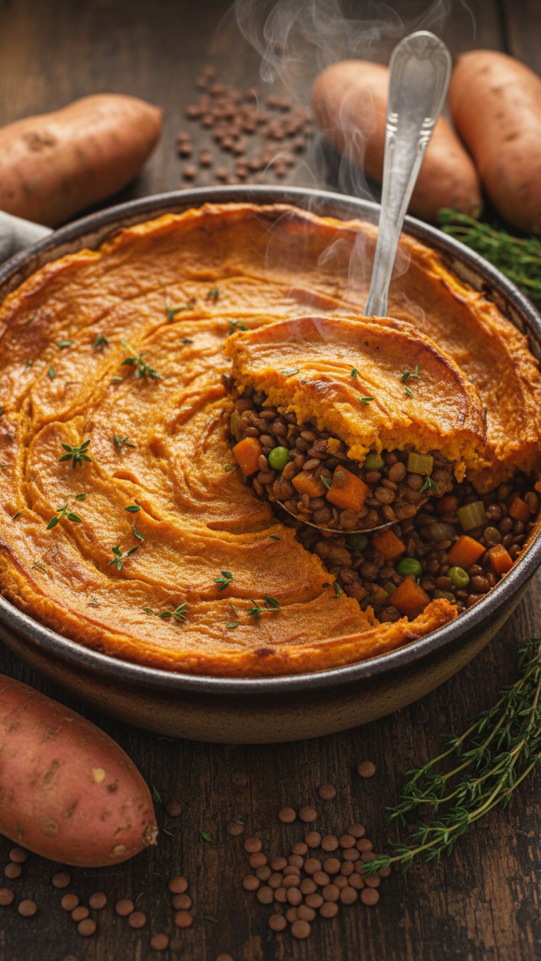 Sweet Potato and Lentil Shepherd's Pie Preparation