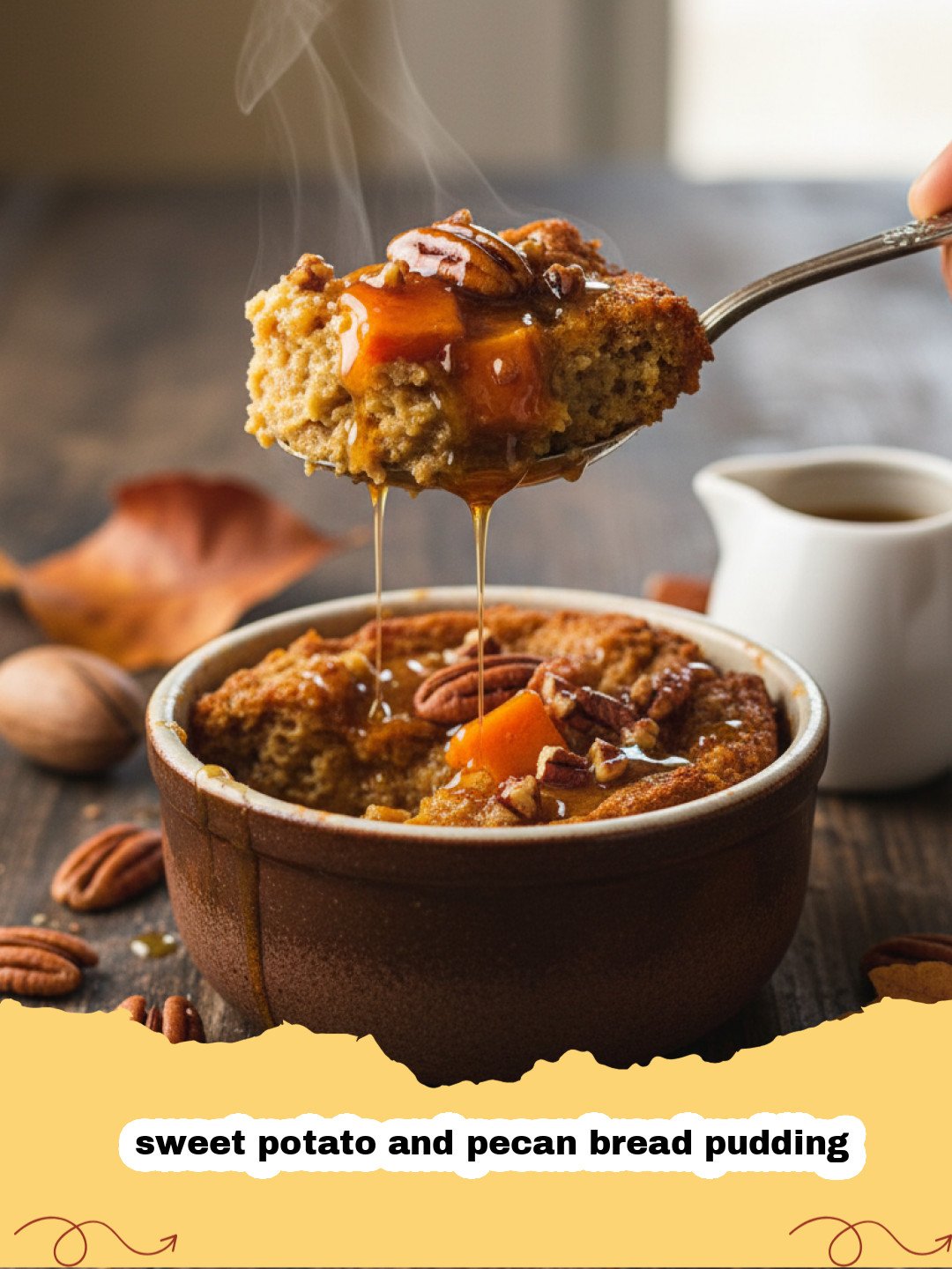 Decadent Sweet Potato and Pecan Bread Pudding