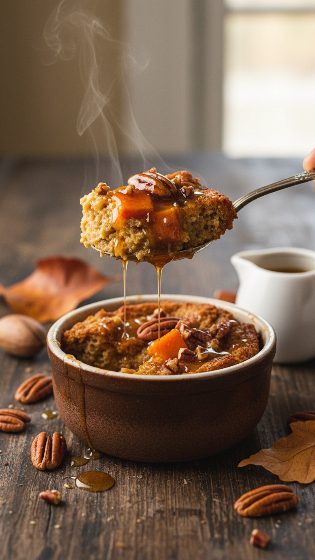 Sweet Potato and Pecan Bread Pudding Preparation