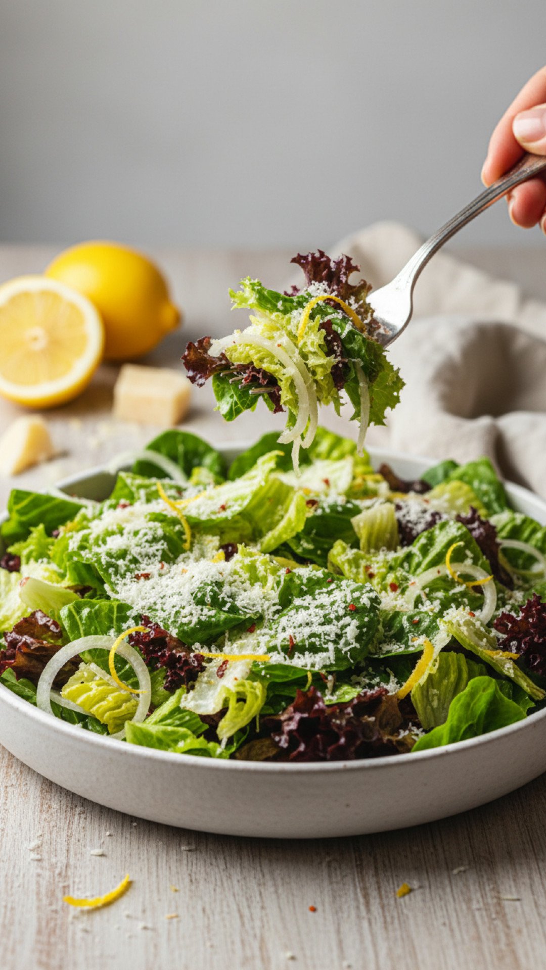 The Ultimate Lemon Parmesan Salad Preparation