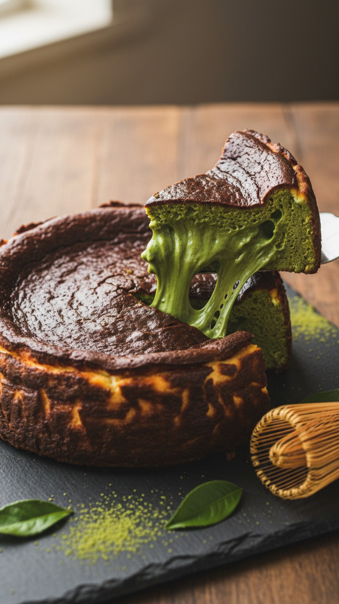 The Ultimate Matcha Basque Cheesecake Preparation