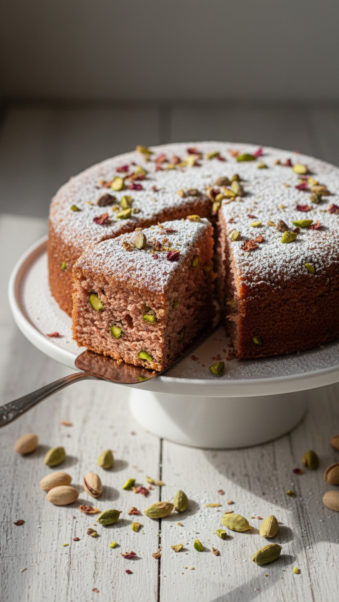 The Ultimate Rose Pistachio Cardamom Cake Preparation