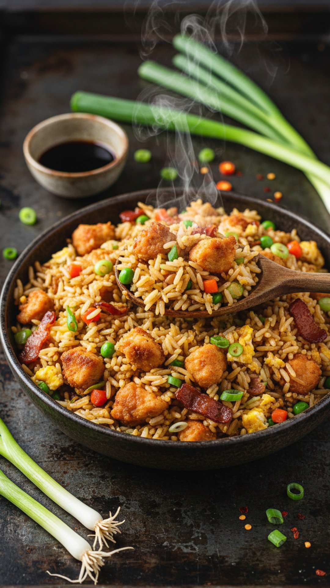 Ultimate Chicken Fried Rice on Blackstone Preparation