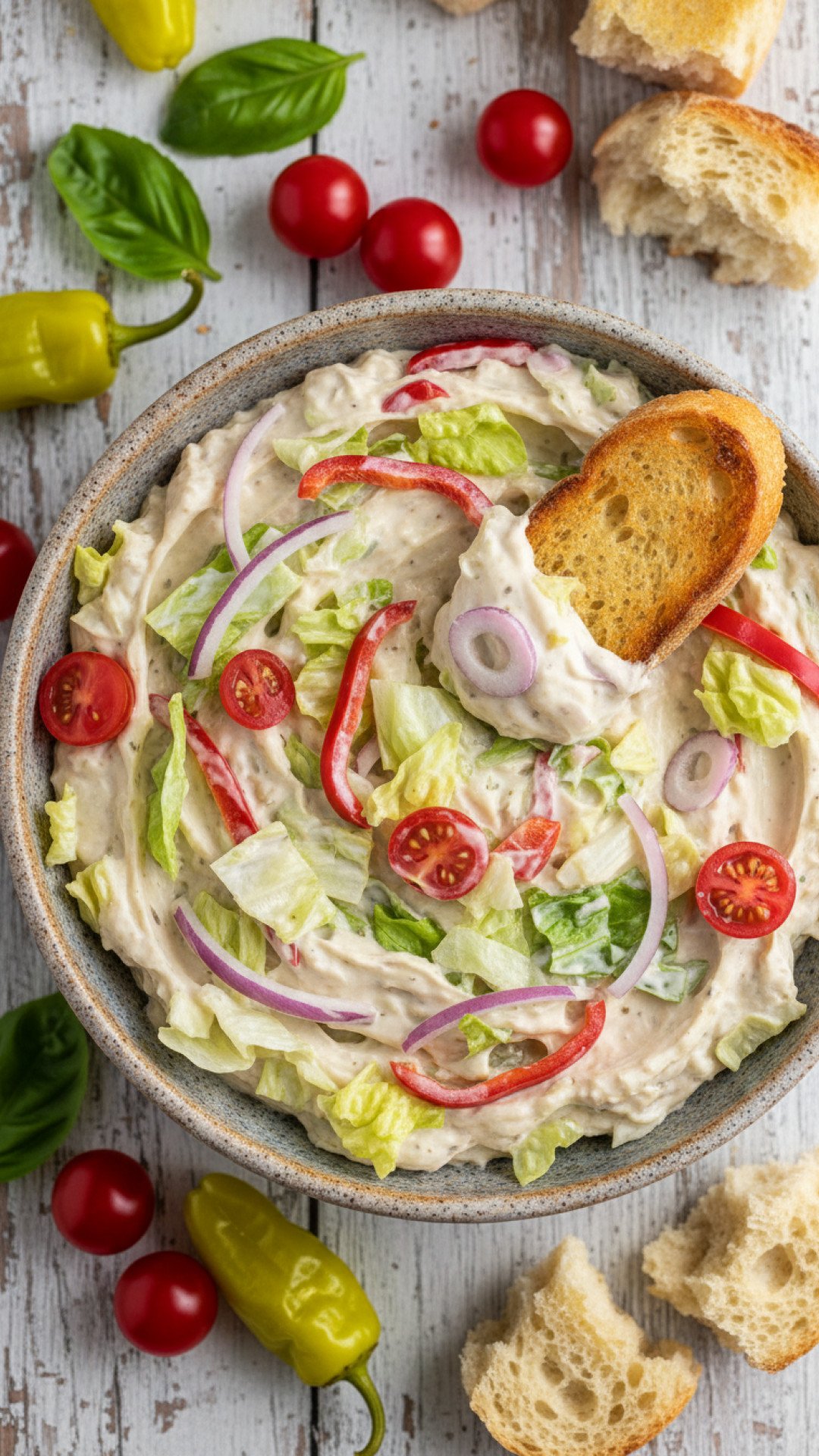 Vegan Italian Veggie Hoagie Dip Preparation