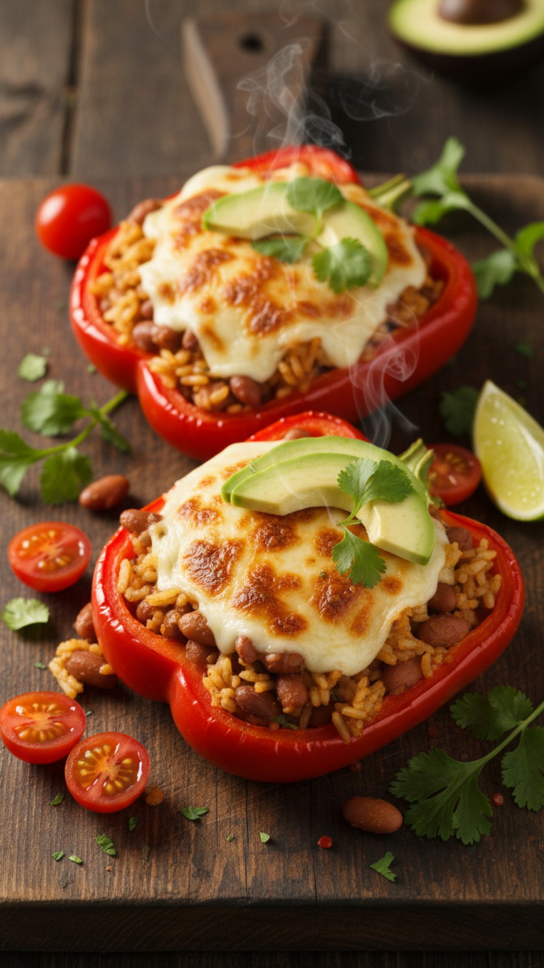 Vegetarian Stuffed Bell Peppers with Rice Preparation
