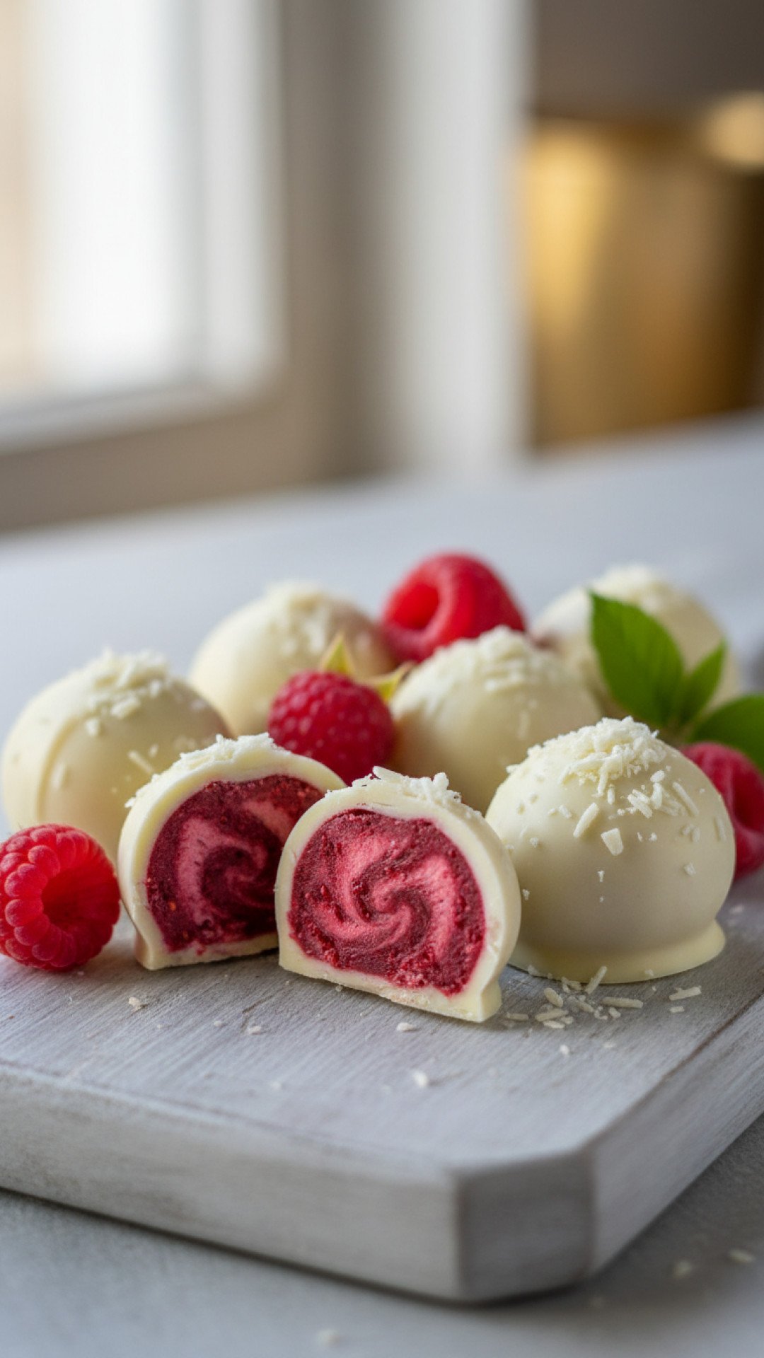 White Chocolate Raspberry Truffles Preparation