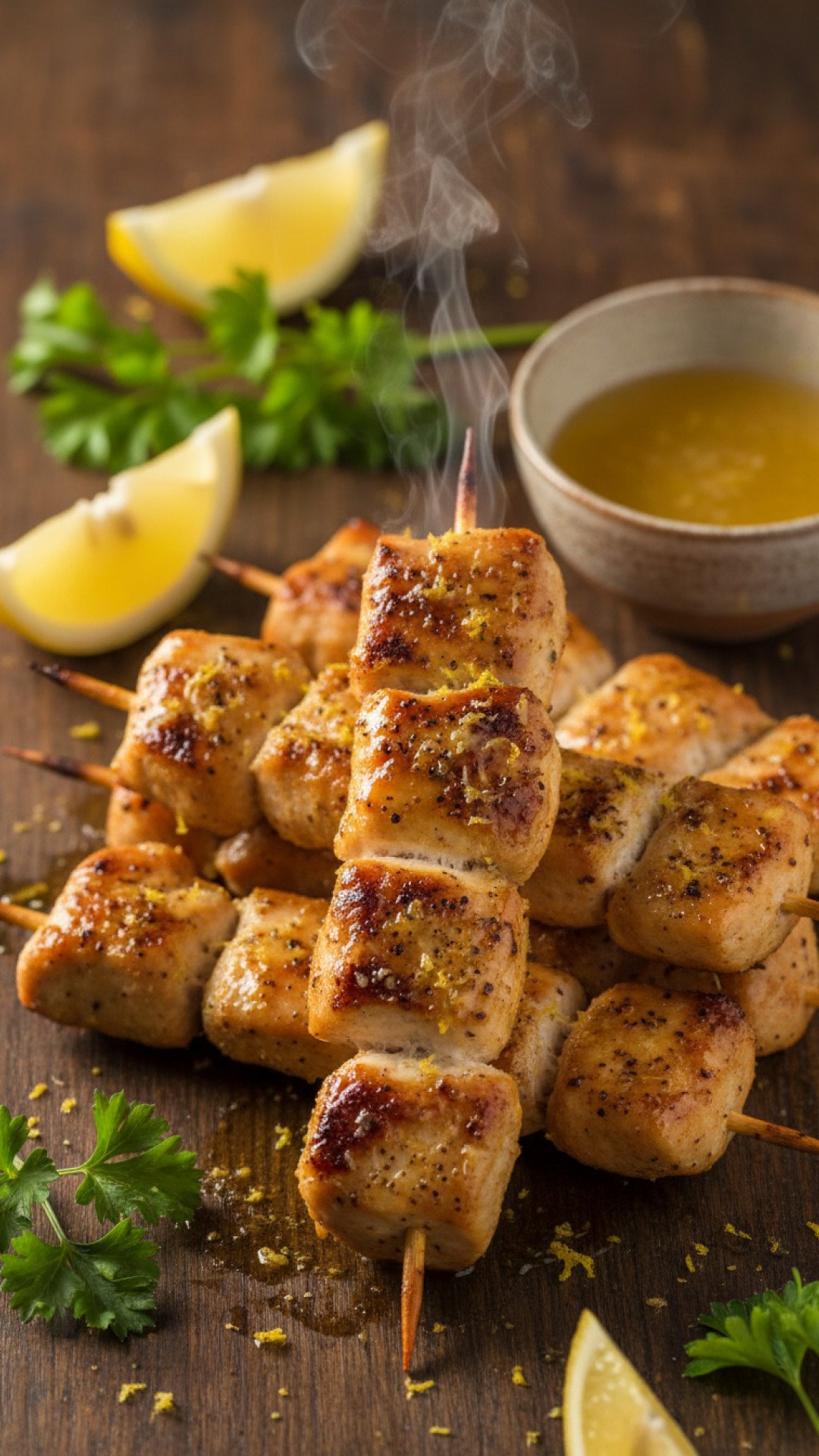Zesty Air Fryer Lemon Pepper Chicken Skewers Preparation