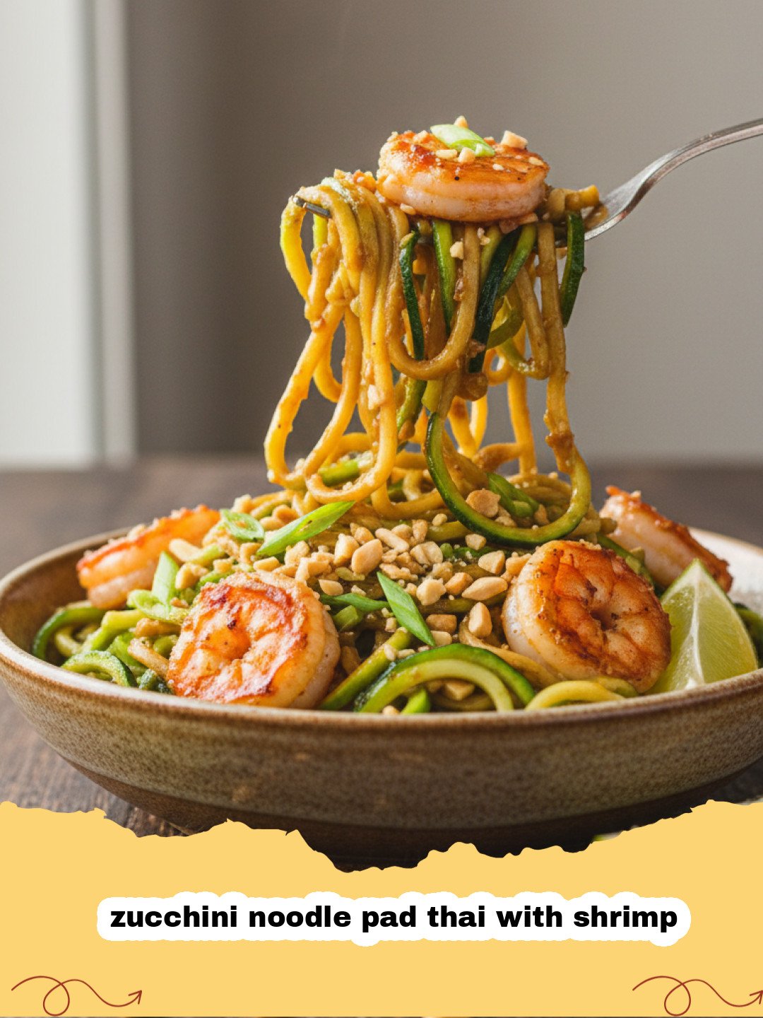 The Ultimate Zucchini Noodle Pad Thai with Shrimp