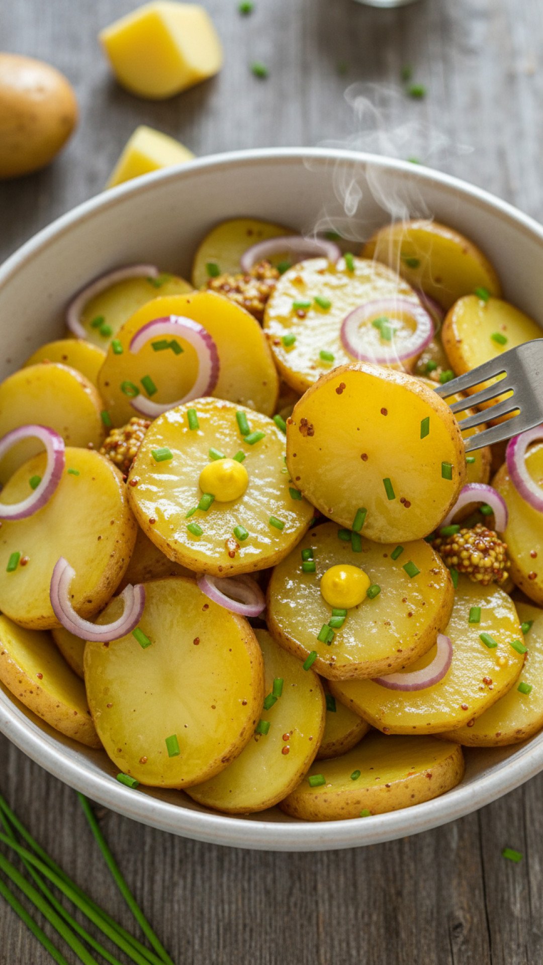 Authentic Warm German Potato Salad Preparation