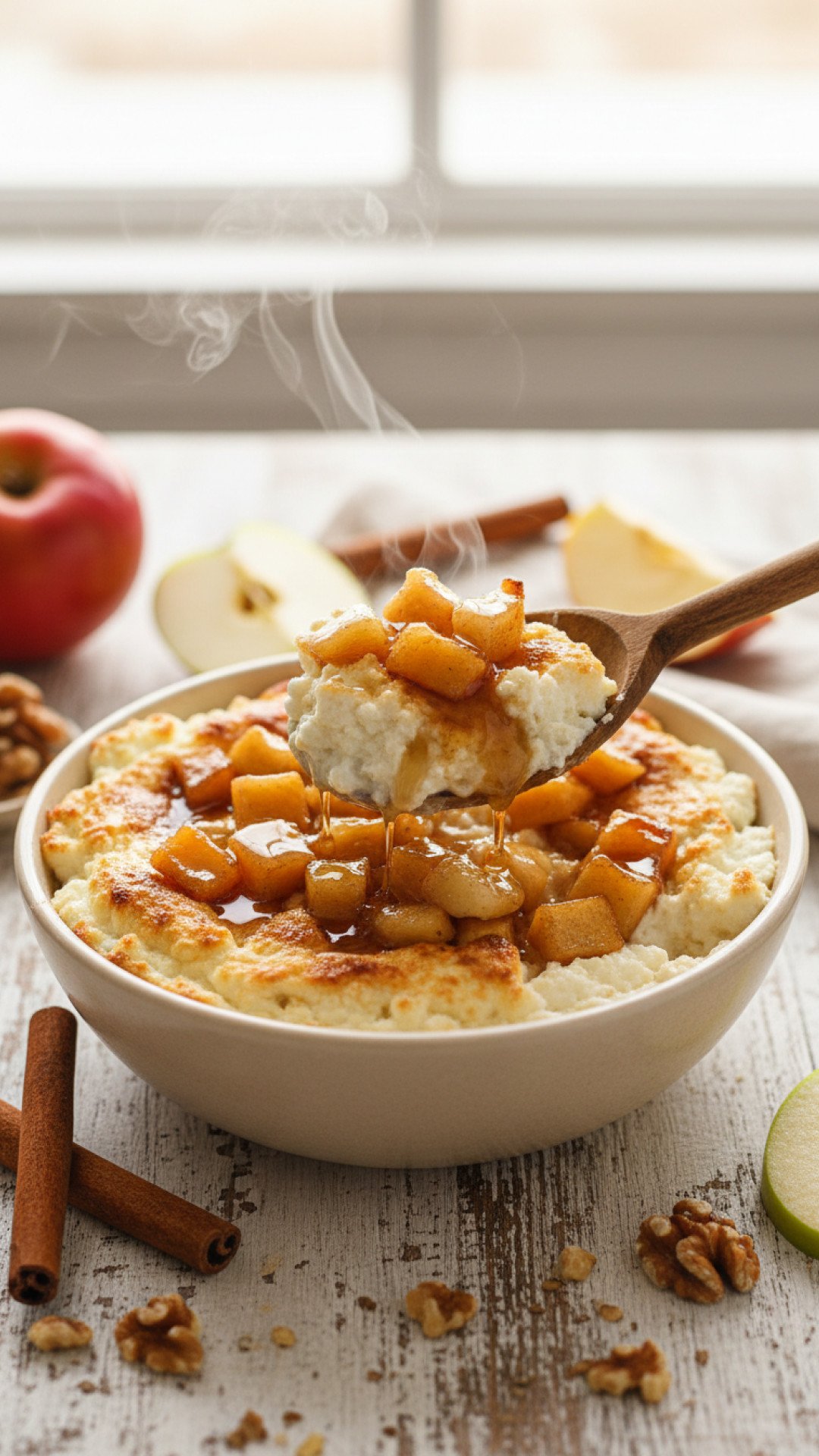 Baked Apple Cinnamon Cottage Cheese Bowls Preparation