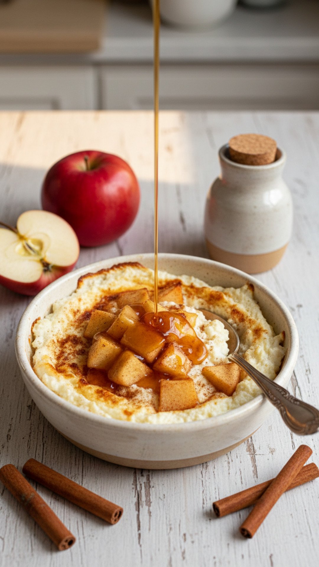 Baked Apple Cinnamon Cottage Cheese Bowls Preparation