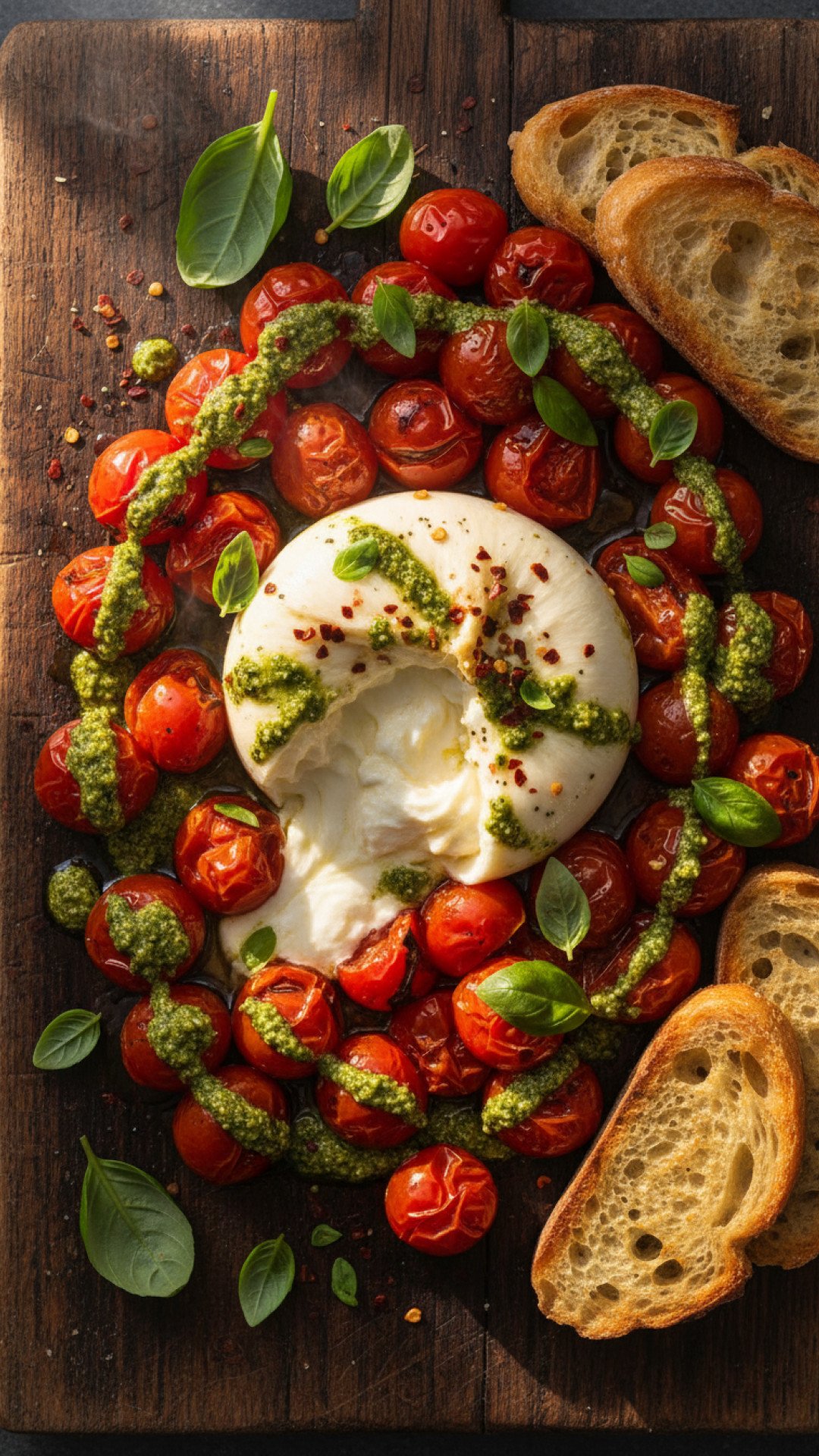Baked Burrata with Roasted Tomatoes Preparation