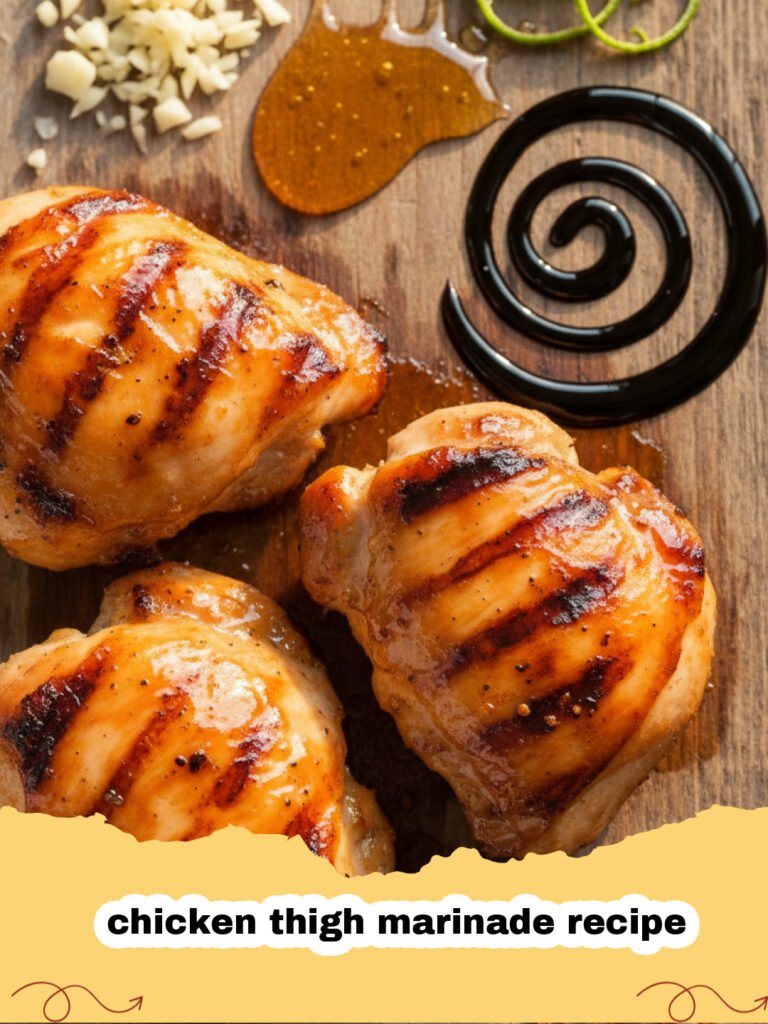 chicken thigh marinade recipe - Juicy grilled chicken thighs coated in a dark balsamic marinade