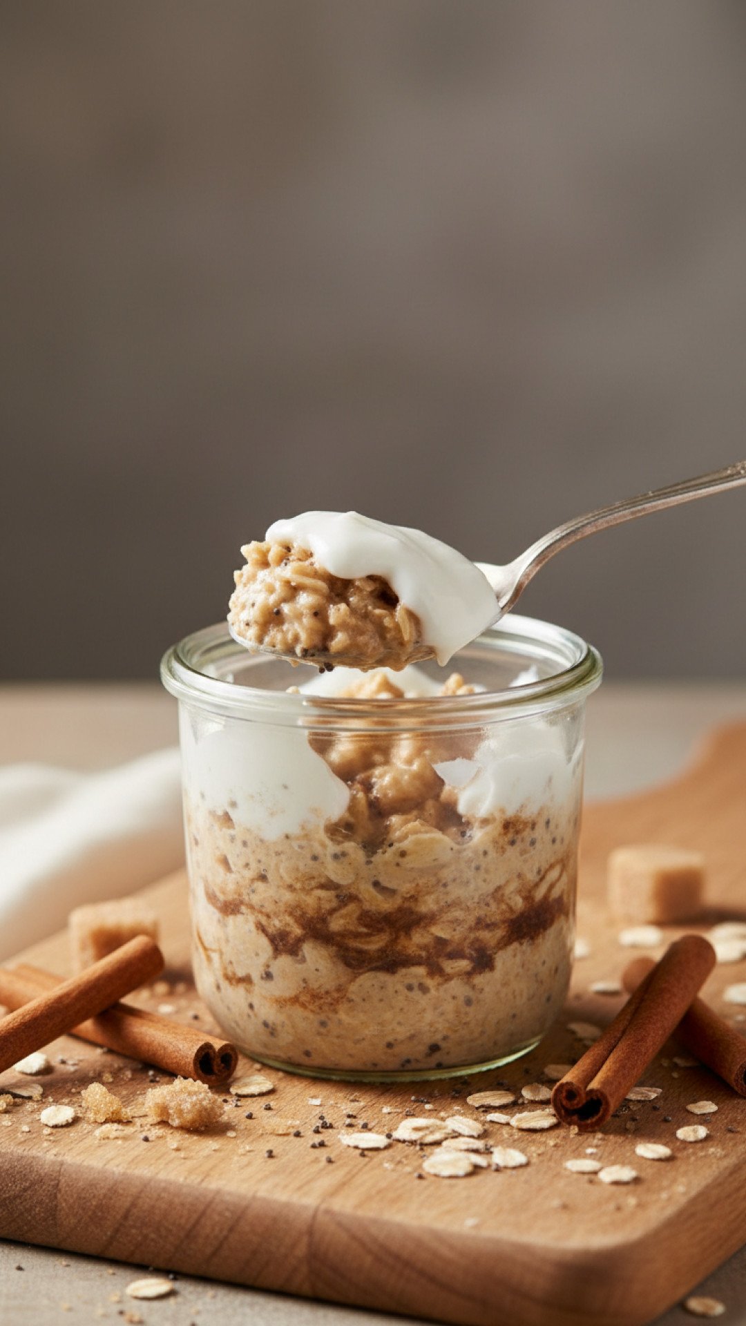 Cinnamon Roll Overnight Oats Preparation