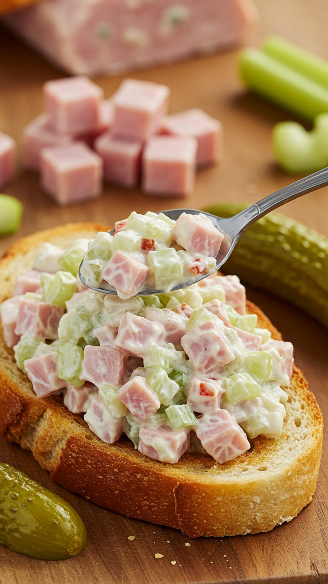 Classic Creamy Ham Salad Preparation