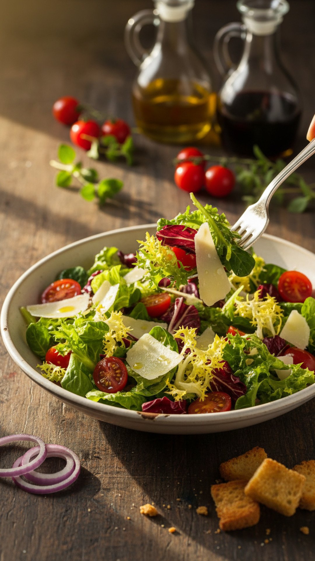 Classic Italian Salad with Zesty Vinaigrette Preparation